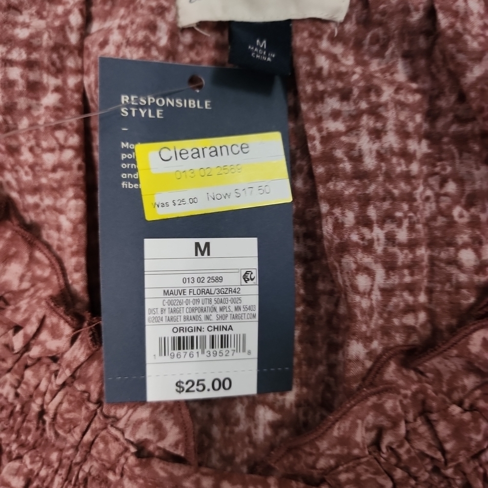 Target Women's Floral Blouse in Brick Red - Picture 4 of 4